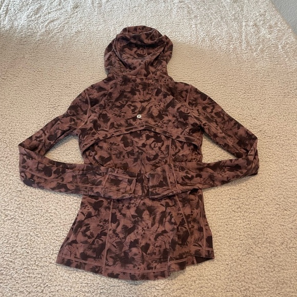 Lululemon Hooded Define Jacket *NuluMini Dusk Floral Antique Bark Black Size 6 - Picture 3 of 9